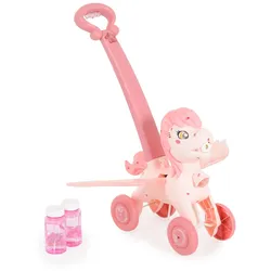 Moni Schiebespielzeug Pony Wings 40 cm hoch Seifenblasen bewegliche Flügel Musik rosa