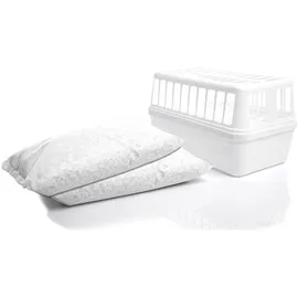 BigDean 4 Stück Luftentfeuchter + 8x 1,2kg Luftentfeuchtergranulat Nachfüllpack – Feuchtigkeits-Stopper nachfüllbar + wiederverwendbar – Luftentfeuchterbox ohne Strom