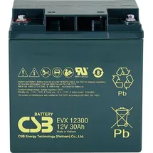 CSB Battery EVX 12300 EVX12300 Bleiakku 12 V 30 Ah Blei-Vlies (AGM) (B x H x T) 166 x 175 x 125 mm