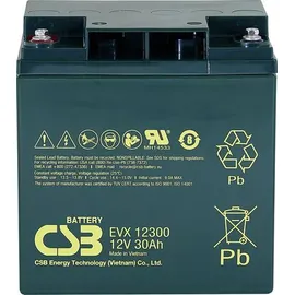 CSB Battery EVX 12300 EVX12300 Bleiakku 12 V 30 Ah Blei-Vlies (AGM) (B x H x T) 166 x 175 x 125 mm