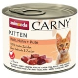 Animonda Carny Kitten 200g Dose Katzennassfutter x 200 Gramm Kalb und Huhn und Pute