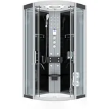 AcquaVapore Komplettdusche Duschkabine Fertigdusche Dusche D58-23T1-EC 100x100 cm mit 2K Scheiben Versiegelung