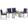vidaXL Gartenlounge Set 9-tlg. Grau/Marineblau