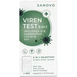 SANOVO VIRENTEST 5-in-1 Selbsttest  INFLUENZA - A+B ADENOVIRUS COVID-19 RSV  1 St Test