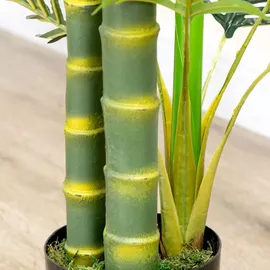 Homcom Künstliche Pflanze, Künstliche Palme, Kunstpflanze mit Zementfüllung, Kunstpalme im Topf, für Innendekoration, 150 cm, Grün