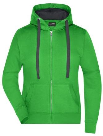 Ladies' Hooded Jacket Premium Sweat-Jacke mit Bionic®-Finish grün/grau, Gr. M