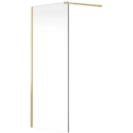vente-unique Duschwand Duschtür 140 x 200 cm Gold