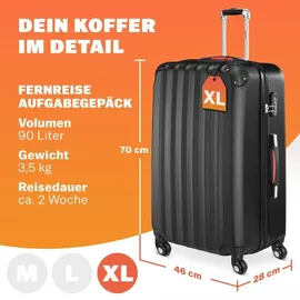 monzana Baseline 4-Rollen XL 70 cm / 3,5 kg schwarz/schwarz