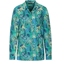GOLDNER Blusenshirt mit floralem Print Blau/Grün 40
