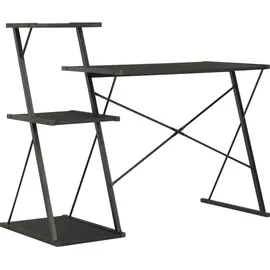 vidaXL Schreibtisch mit Regal Schwarz 116×50×93 cm