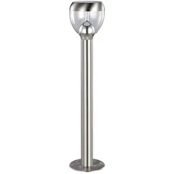 Licht-Erlebnisse Moderne LED Außenleuchte Edelstahloptik Metall Kunststoff 96cm hohe Stehlampe Wegleuchte Garten Terrasse, RA8440