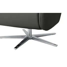 Max Schelling Sessel Elmira Leder 81 x 120 x 92 cm Grau elektrisch, drehbar
