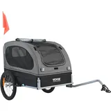 Vevor Hundeanhänger 40 kg Fahrradanhänger Kohlenstoffstahl + 600D Oxford-Gewebe + PP faltbar 1440 x 720 x 779 mm als Anhänger Gefaltete Größe 760 x 560 x 195 mm Schwarz&Grau