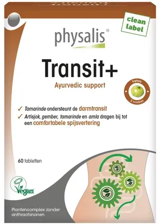 Physalis Transit+ Ayuverdic Support Nahrungsergänzungsmittel Vegan 60 Tabletten