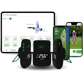 Second Chance Swing Logic SLX Hybrid Mini – Tragbarer Golf-Launch-Monitor mit Ball- & Schlägerdaten, GPS und Videoaufnahme – Kompaktes Golfzubehör mit App-Unterstützung