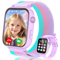 Ucani 4G Smartwatch für Kinder GPS, Kinder Watch Uhr Telefon mit Videoanruf und Voice Chat, WiFi, SOS, Schrittzähler, Wecker, Spiele, Kindergeschenke Armbanduhr Uhr für Mädchen Jungen ab 4 (Lila)