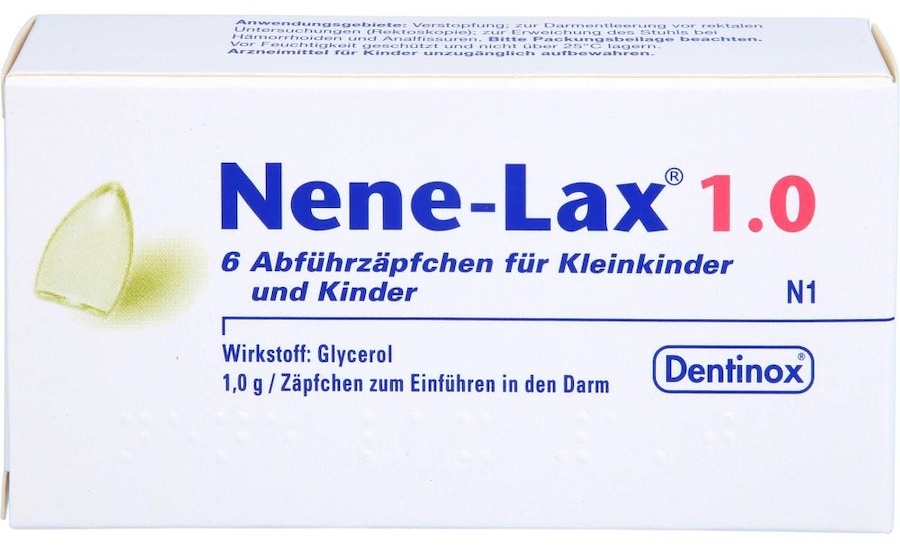 dentinox NENE LAX 1,0 Suppos.f.Kleinkdr.u.Kdr. Verstopfung