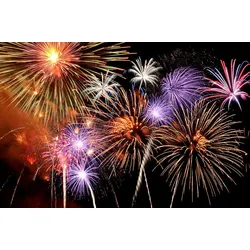 Fototapete PAPERMOON "Berstendes Feuerwerk", bunt, B:3,0m L:2,2m, Vlies, Tapeten