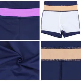 Aquarti Badeanzug Mädchen mit Bein Racerback Dunkelblau/Lila 146