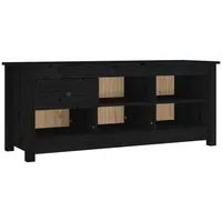 Furnicato Schuhschrank Schwarz 110x38x45,5 cm Massivholz Kiefer