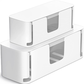 MUDEELA Kabelbox 15,4 x 15,4 x 40,2 cm 2-tlg. weiß