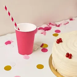 200 Pappbecher FSC Mix fuchsia Ø74mm 240ml Nachhaltig, stabil, für Getränke