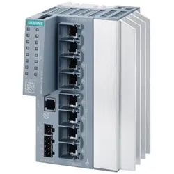 Siemens 6GK52080RA002AC2 SCALANCE XC208G PoE (DC 24 V), managed Layer 2 Switch, 6x RJ45 PoE, 2x RJ45