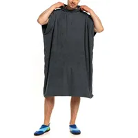 Aquarti Badeponcho Aquarti Damen Herren Badeponcho Frottee Kapuzenhandtuch schwarz L/XL