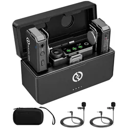 Hollyland LARK MAX Duo with Two Lavalier Microphones - Black