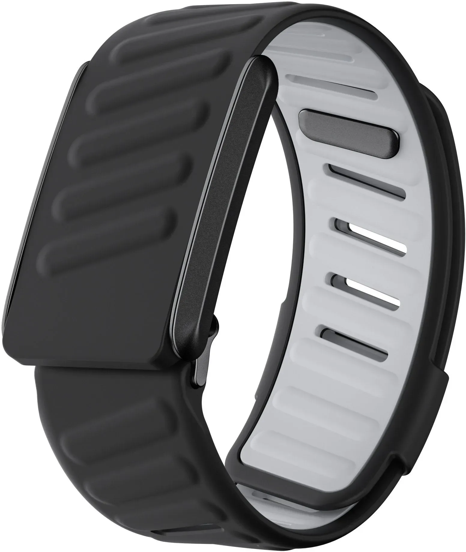 Strap-it Whoop 4.0 Armband Silikon 'Sport' für Whoop 4.0 - Schwarz/Grau - Druckknopf Verschluss