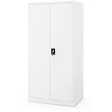 Jan Nowak Metallschrank abschließbar Werkstattschrank Mehrzweckschrank Büroschrank aus Stahl 185 x 60 x 90 cm mit Fachböden Kleiderstange und getrennten Stauraumzonen