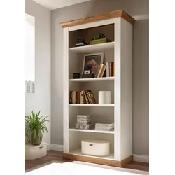 Regal HOME AFFAIRE "Cremona", weiß (pinie weiß nb, pinie weiß nb, applikation wotan eiche nb), Regale, Standregal, Breite 102 cm