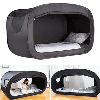 Camping-Pop-Bett-Zelt, Faltbares Outdoor-Pop-Bett-Zelt, Völlig Geschlossenes Design, Privatsphäre, Pop-Bett-Zelt, Schattiges Bett-Zelt für Kinder und Erwachsene (Black)