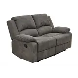 luma-home Zweisitzer-Sofa mit Tonnentaschenfederkern B148/T87/H97 cm, verstellbare 2er Couch durch praktische halbautomatische Relaxfunktion, Bezug Mikrofaser Vintage Anthrazit / 15130