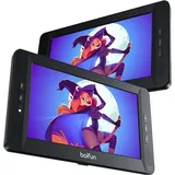 BOIFUN DVD Player Auto 2 Bildschirme 10,5" Mit 7 Stunden Akku Tragbarer Fernseher Kopfstütze 2 Monitore 1024 * 600 HD Kopfstützenhalterung USB AV IN/Out FM