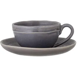 Bloomingville Cappuccinotasse mit Untertasse Raben, 10xH6/S: Ø 15 cm