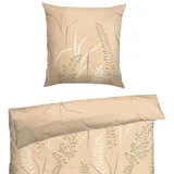 SCHIESSER Bettwäsche »Annic aus weicher Baumwolle in edlem Botanik-Look«, (2 tlg.), MADE IN GREEN by OEKO-TEX®-zertifiziert, beige