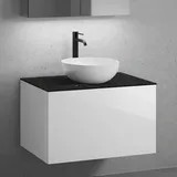 neoro n50 Unterschrank B: 80 cm mit 1 Auszug, Waschtisch Ø 40 cm weiß matt, B: 80.5 BN0064WM+BN0432WH+BN0402C2