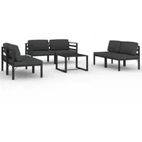 vidaXL Garten-Lounge-Set 7-tlg. Aluminium anthrazit