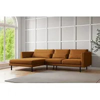 Fun Möbel Ecksofa Designersofa AGADA in Stoff Verita Rostbraun