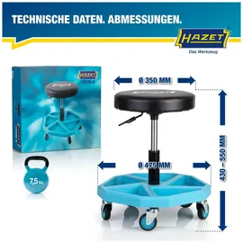 HAZET Montagehocker Stahl 430-550 mm blau/schwarz höhenverstellbar