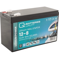 Q-Batteries Lithium Akku 12-8 12,8V 8Ah 102,4Wh LiFePO4 Batterie