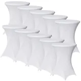 Baumarktplus 10er Set Stehtischhusse Stretch weiß Ø 80 cm Tischhusse