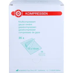 MULLKOMPRESSEN 10X10CM 16F 35X2 St
