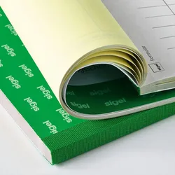 Sigel Formularbuch Quittung A6 quer ohne MwSt. Ausweis SD VE=2x30 Blatt nummeriert