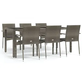 vidaXL Garten-Essgruppe 7-tlg. Grau