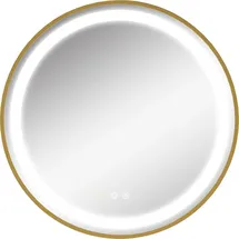 kleankin Badspiegel Wandspiegel mit LED-Leuchte Dimmbarer Badezimmerspiegel 60x60cm, IP44, - Gold