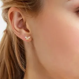 Rafaela Donata Ohrstecker-Set RD5034 Gelbgold/Weiß 925 7,5