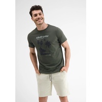T-Shirt LERROS "LERROS mit Frontprint" Gr. S, grün (chilled olive) Herren Shirts T-Shirts