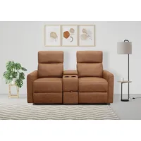 Home affaire 2-Sitzer Daoulas, 2er-Kinosofa, TV-Sessel, Multimedia-Sofa, Kinosofa mit Relaxfunktion, Getränkehalter und Stauraum braun
